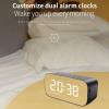 Yunseity Alarm Clock Radios for Bedrooms, Bedside Digital FM Radio with Bluetooth Speaker, Dual Snooze Alarm, Dimmer Control, Real time Temperature Detection, for Home Office (Black) view 4