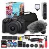 Canon EOS R50 with 18-45mm Lens & Microphone (Black) Bundle view 1