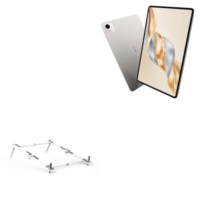 BoxWave Stand and Mount Compatible with Honor Pad X9a - Pocket Aluminum Stand 3-in-1, Portable Multi Angle Viewing Riser - Metallic Silver