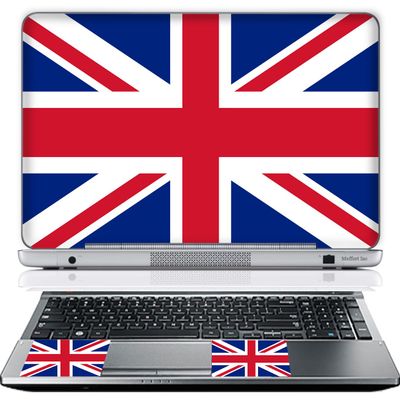 11.6 12 Inch Laptop Skin Sticker Cover Premium Sticker Cover Art Decal Decorative (Included 2 Wrist Pad Skins) - UK Flag