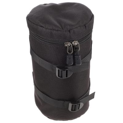 OSOLADY Camera Lens Pouch Water Resistant Lens Case for Cameras Durable PU Material with Smooth Zipper Storage for Photographers