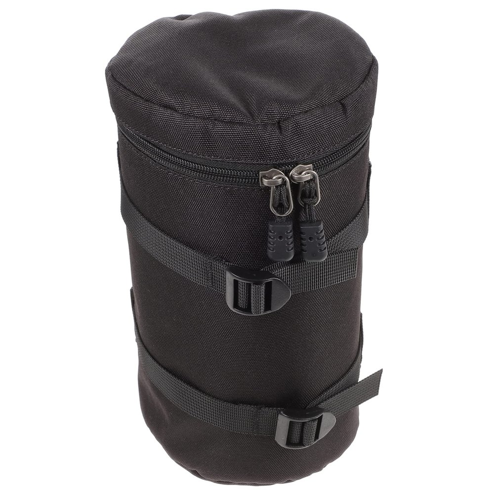 OSOLADY Camera Lens Pouch Water Resistant Lens Case for Cameras Durable PU Material with Smooth Zipper Storage for Photographers