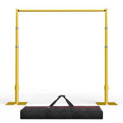 EMART Pipe and Drape Backdrop Stand Kit, 10ftx10ft Heavy Duty Adjustable Photo Background, Metal Frame with Flat Base for Wedding, Birthday Party, Banquet Decorations - Gold