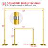 EMART Pipe and Drape Backdrop Stand Kit, 10ftx10ft Heavy Duty Adjustable Photo Background, Metal Frame with Flat Base for Wedding, Birthday Party, Banquet Decorations - Gold view 4