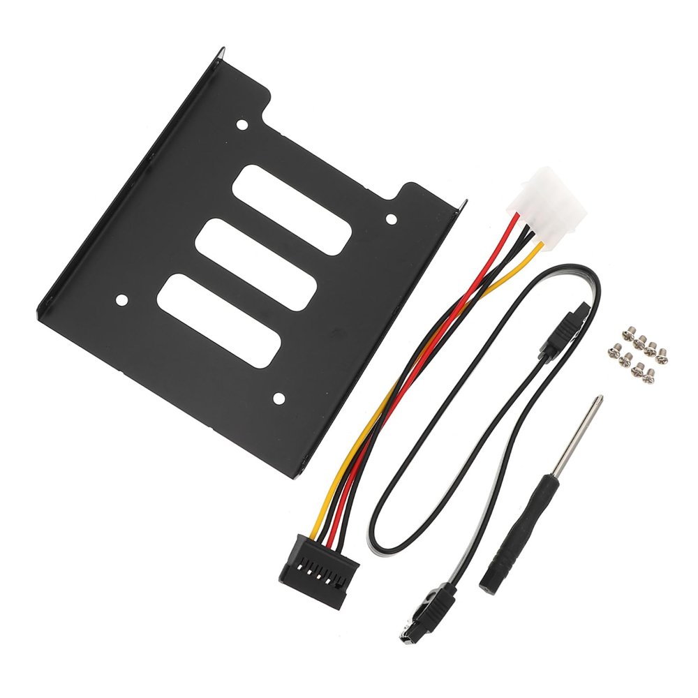 OSOLADY 2.5-inch to 3.5-inch SSD Hard Drive Adapter Internal Drive Converter for Computer Includes Power Cable and Connection Compatible Desktop PCs Black