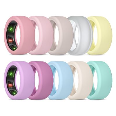 BandRain 10 Pack Cover for Oura Ring Gen 4/4 Ceramic/Oura Gen 3/ULTRAHUMAN Ring AIR, Anti-Scratch Elastic Silicone Protector Case Accessories for RingConn Gen 2/Gen 2 Air Women Men