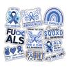 10pcs ALS Awareness Stickers Sheet, Supportive and Hopeful Vinyl Decals for Advocates, and Medical Teams, Waterproof, UV-Resistant, for Laptop, Water Bottle, Journal, Notebook, Phone Case view 1