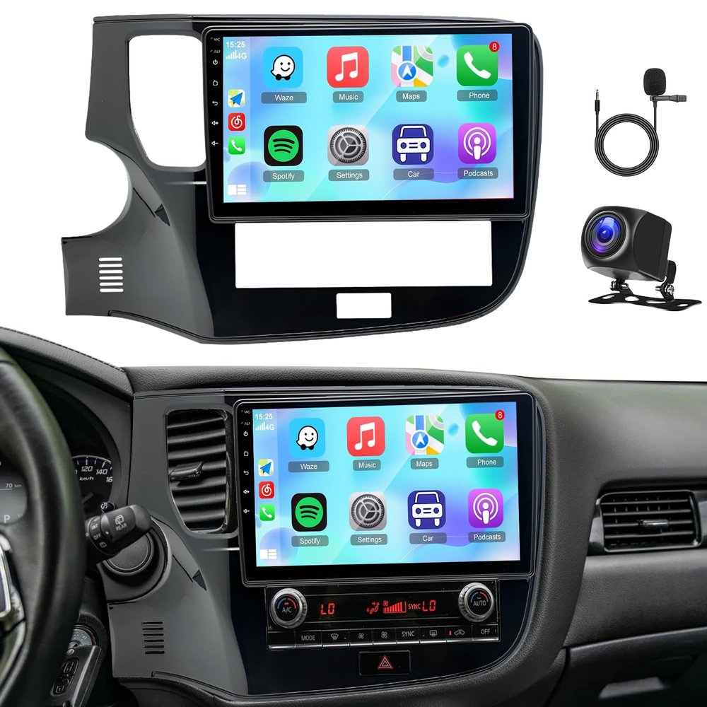 10'' Car Radio for Mitsubishi Outlander 2020 2021 2022 with Wireless Carplay Android Auto, HD IPS Thouch Screen Car Stereo for Outlander Bluetooth Radio Support GPS WiFi AHD SWC Backup Camera
