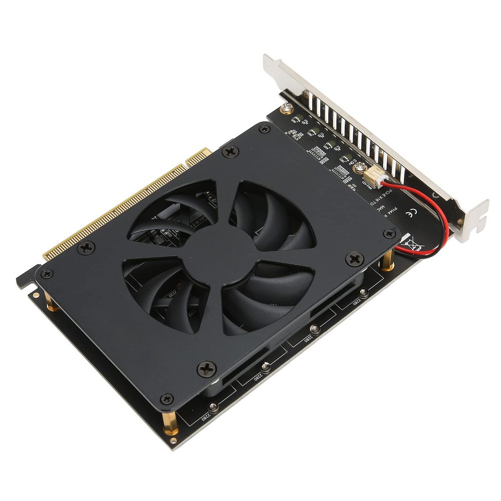 M.2 PCIE Adapter Efficient NVME Card 4x32Gbps for PCIE X16 to M.2 NVME 4PORT Cooler SSD Adapter for Tech Enthusiasts