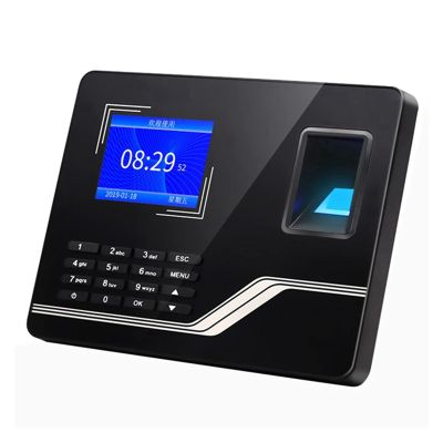 Attendance Machine Biological Fingerprint Password Attendance Machine Employee Sign-in Recorder(US Plug)