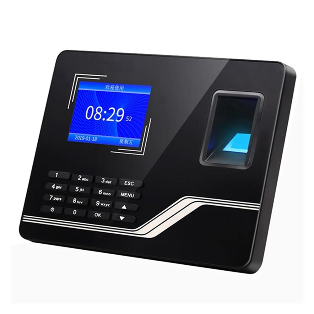 Attendance Machine Biological Fingerprint Password Attendance Machine Employee Sign-in Recorder(US Plug)
