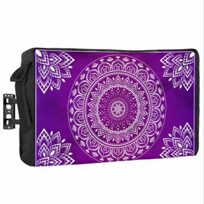 Falaniique Purple Boho Waterproof Outdoor TV Cover 36-39 Inch Weatherproof, Vintage Ethnic Abstract Geometric Aesthetic Outside Television Cover TV Screen Protector with Remote Control Pocket