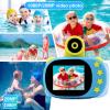 Kids Water Proof Camera, 1080P HD Video Recorder 2 Inch Screen Underwater Digital Camera for 3 to 12 Year Old Boys Girls with 32GB Card (Blue with Water Proof Case+32GB Memory Card) view 4
