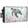 Falaniique Sea Turtle Coastal Waterproof Outdoor TV Cover 36-39 Inch Weatherproof, Summer Beach Coral Ocean Seaweed Outside Television Cover TV Screen Protector with Remote Control Pocket view 1