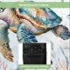 Falaniique Sea Turtle Coastal Waterproof Outdoor TV Cover 36-39 Inch Weatherproof, Summer Beach Coral Ocean Seaweed Outside Television Cover TV Screen Protector with Remote Control Pocket view 3