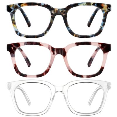 AIMISUV Reading Glasses for Women Men - Blue Light Blocking Magnifying Readers, Square Anti-Glare Computer Eyeglasses(Mix2, 3.5X)
