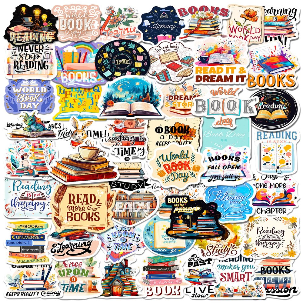 200 PCS Reading Book Stickers,Bookish Reading Stickers for IPAD, Laptop, Ebook Readers and Water Bottles,Booktok Vinyl Decals,Booktok Book Lover Clear Case Gifts Accessories for Teens Adults,Mixed.