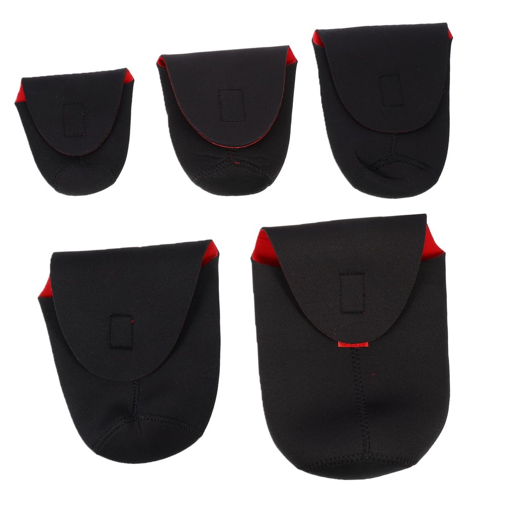 Angoily 1set Lens Pouch Bag for Dslr Camera Shockproof Neoprene Carry Case with Pull Cord Closure and Belt Loop for Dust and Scratch Protection 5pcs