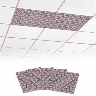 4 PCS Fluorescent Light Covers - Abstract Southwest Ethnic Floral Pattern Magnetic Light Filters for Ceiling Light,Retro Traditional Theme Light Shade Panel for Office Classroom Home Decor,4 x 2 Feet