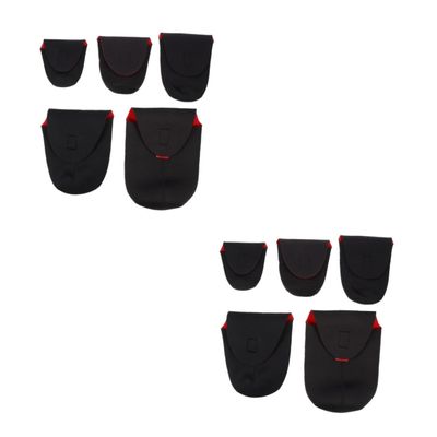 Angoily 2sets 5pcs Lens Pouch Shockproof Neoprene Camera Lens Bag and Water Resistant for Dslr Lenses Easy Access with Pull Cord Closure 5pcs*2