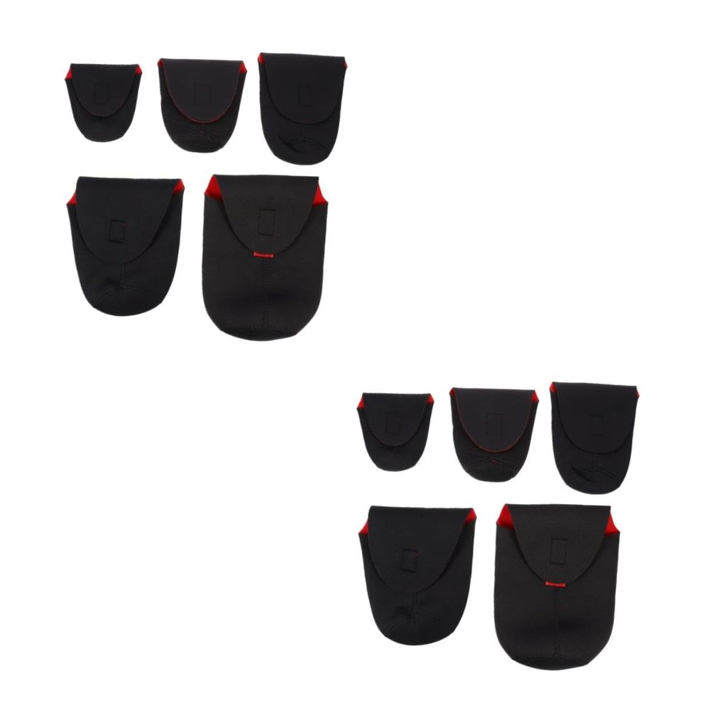 Angoily 2sets 5pcs Lens Pouch Shockproof Neoprene Camera Lens Bag and Water Resistant for Dslr Lenses Easy Access with Pull Cord Closure 5pcs*2