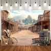 10x6.5ft Western Backdrops for Photoshoot Rodeo Backdrop Country Themed Party Decorations Wild West Decor Wooden House Baby Shower Photo Background for Birthday Wedding Supply view 1