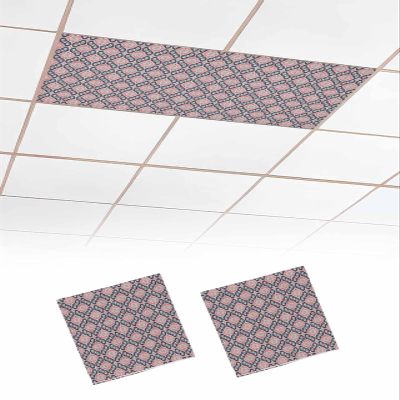 2 PCS Fluorescent Light Covers - Abstract Southwest Ethnic Floral Pattern Magnetic Light Filters for Ceiling Light,Retro Traditional Theme Light Shade Panel for Office Classroom Home Decor,4 x 2 Feet