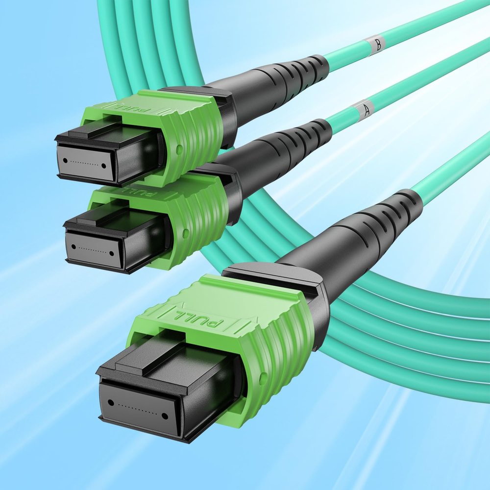 10Gtek MPO Cable, Compatible with NVIDIA MFP7E20-N005, OM4 MPO-12 APC (Female) to 2X MPO-12 APC (Female) MMF Breakout Fiber Cable, Type B LSZH, 5-Meter