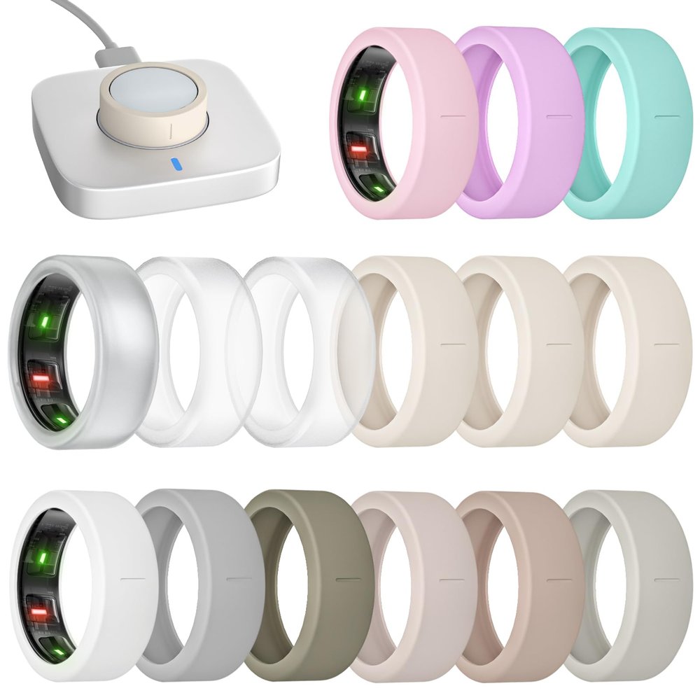 BandRain 15 Pack Ultra-Thin Ring Covers Compatible with Oura Ring Gen 4/4 Ceramic/3 Cover, Anti-Scratch Silicone Protector Accessories for ULTRAHUMAN AIR/RingConn Gen 2/Gen 2 Air for Women Men