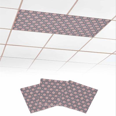 3 PCS Fluorescent Light Covers - Abstract Southwest Ethnic Floral Pattern Magnetic Light Filters for Ceiling Light,Retro Traditional Theme Light Shade Panel for Office Classroom Home Decor,4 x 2 Feet