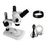 Microscope Kit 3.5X 7X 50X 100X Continuous Zoom Simul Focal Trinocular Stereo Microscope with 56 LED Ring Light for Phone PCB Soldering Repair Microscope Lens Adapters(Set 4 White) view 1