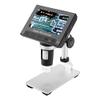 Microscope DM4 2MP 500/1000X Digital Electronic Microscope 4.3" Display Magnifier Comes with a Support Platform and LED Light (Color : Plastic) (Aluminum Alloy) view 4