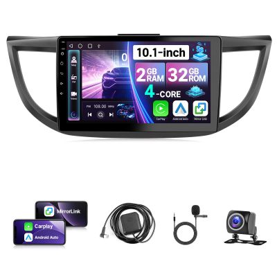 10.1" Android Car Stereo for Honda CRV 2012 2013 2014 2015 2016 Radio with Wireless CarPlay Android Auto, 2+32GB Touch Screen for Honda CR-V with GPS/5G WiFi/5.1BT/FM/SWC/MIC/Backup Camera + CANBUS