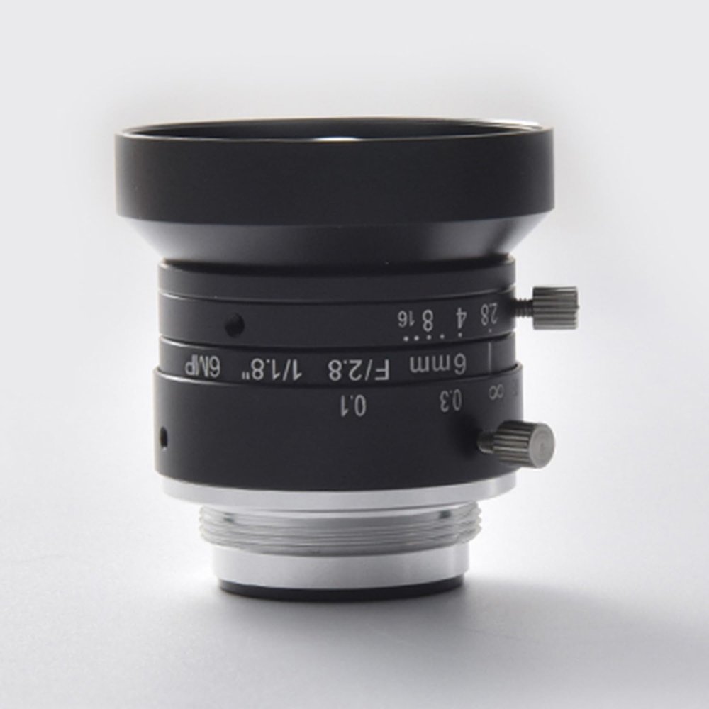 FA 6mm Focal Length Machine Vision Lens, Industrial Camera C Interface Lens, 6 Million Pixels 1/1.8 Low Distortion Industrial Lens (HT0628C-6MP)