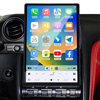 14.4" Android Radio for 2008 2009 2010 2011 2012 2013 2014 2015 Nissan GTR R35 Upgrade Touch Screen Car Stereo Wireless CarPlay Android Auto GPS Navigation Qualcomm Replacement Multimedia DVD Player