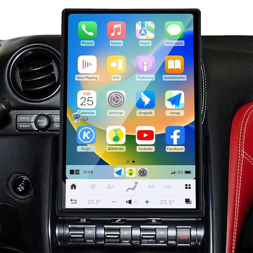 14.4" Android Radio for 2008 2009 2010 2011 2012 2013 2014 2015 Nissan GTR R35 Upgrade Touch Screen Car Stereo Wireless CarPlay Android Auto GPS Navigation Qualcomm Replacement Multimedia DVD Player