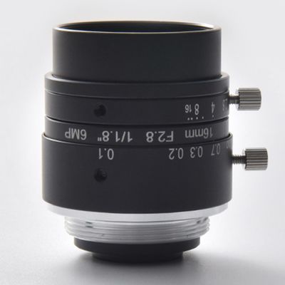 FA 16mm Focal Length Machine Vision Lens, Industrial Camera C Interface Lens, 6 Million Pixels 1/1.8 Low Distortion Industrial Lens (HT1628C-6MP)
