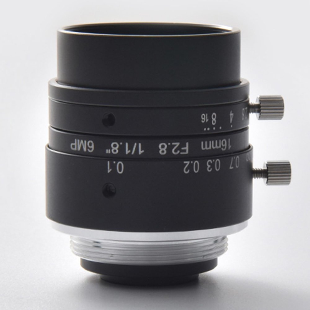 FA 16mm Focal Length Machine Vision Lens, Industrial Camera C Interface Lens, 6 Million Pixels 1/1.8 Low Distortion Industrial Lens (HT1628C-6MP)