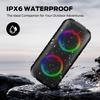 BUGANI Luster Bluetooth Speakers, Portable Wireless Stereo Speaker with Colorful Lights, Loud Sound, Bluetooth 5.3, 24H Playtime, IPX6 Waterproof, AUX-in, for Home/Outdoor/Camping/Beach view 3
