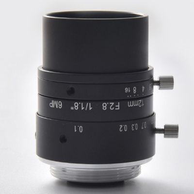 FA 12mm Focal Length Machine Vision Lens, Industrial Camera C Interface Lens, 6 Million Pixels 1/1.8 Low Distortion Industrial Lens (HT1228C-6MP)