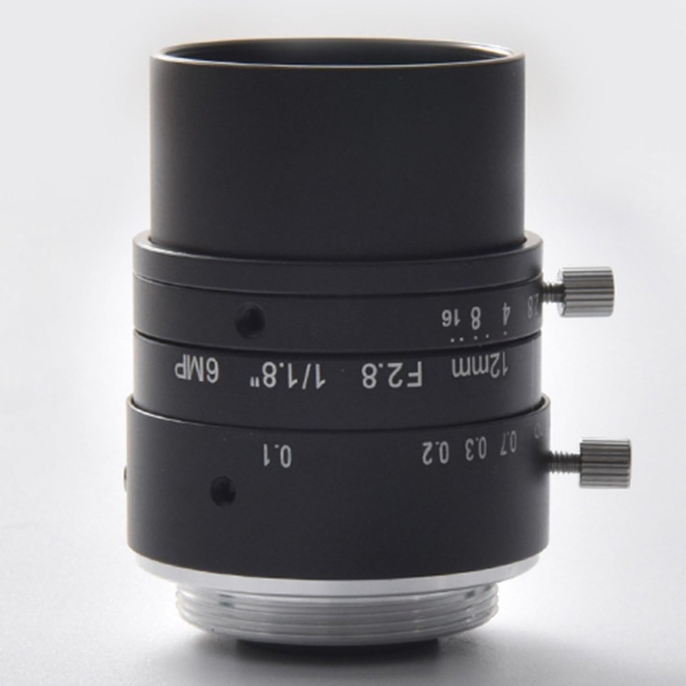 FA 12mm Focal Length Machine Vision Lens, Industrial Camera C Interface Lens, 6 Million Pixels 1/1.8 Low Distortion Industrial Lens (HT1228C-6MP)