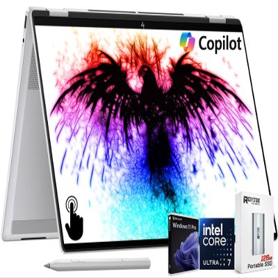 HP OmniBook 7 Flip 16" 2-in-1 Copilot+ AI PC Laptop, 3K OLED Touch, Intel Evo Platform 8-Core Ultra 7 258V(>Ultra 9 185H), WiFi 7, Backlit KB, W Pen & 128GB PSD, Win11 PRO(32GB|1TB SSD)