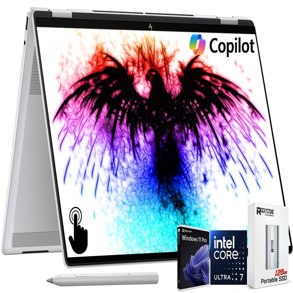 HP OmniBook 7 Flip 16" 2-in-1 Copilot+ AI PC Laptop, 3K OLED Touch, Intel Evo Platform 8-Core Ultra 7 258V(>Ultra 9 185H), WiFi 7, Backlit KB, W Pen & 128GB PSD, Win11 PRO(32GB|1TB SSD)
