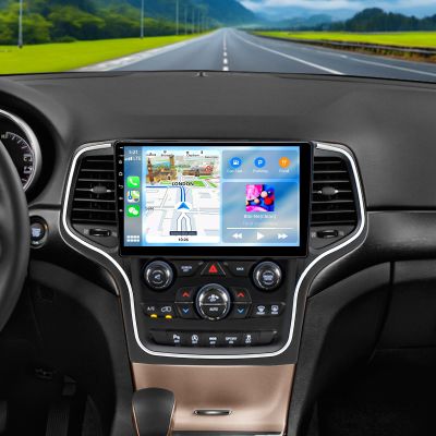 10'' Car Radio for Jeep Grand Cherokee 2014 2015 2016 2017 2018 2019 2020 with Wireless CarPlay Android Auto, Car Stereo Screen with Bluetooth FM WiFi RDS SWC Backup Camera