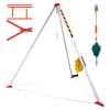 Aluminum Confined Space Tripod Kit, 2600lbs Manual Winch Adjustable 7' Leg Bracket Wells Rescue Tripod with Full Body Security and Saftey Self-Locking Device view 1