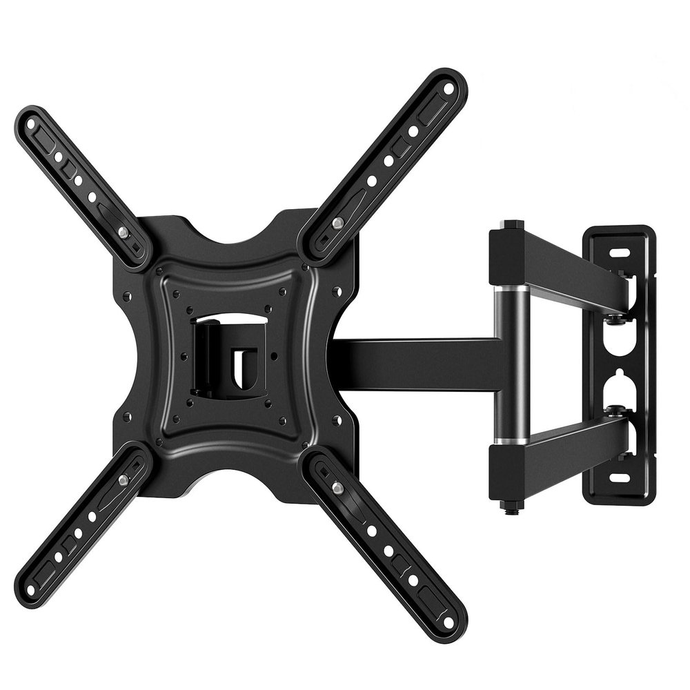 Full Motion TV Wall Mount, Corner Wall Mount Bracket with Swivel Tilt Arm, Fits VESA 400x400mm, 77 lbs Max, Universal TV Mount for LED Monitors Flat Screens for 26-55 Inch TVs