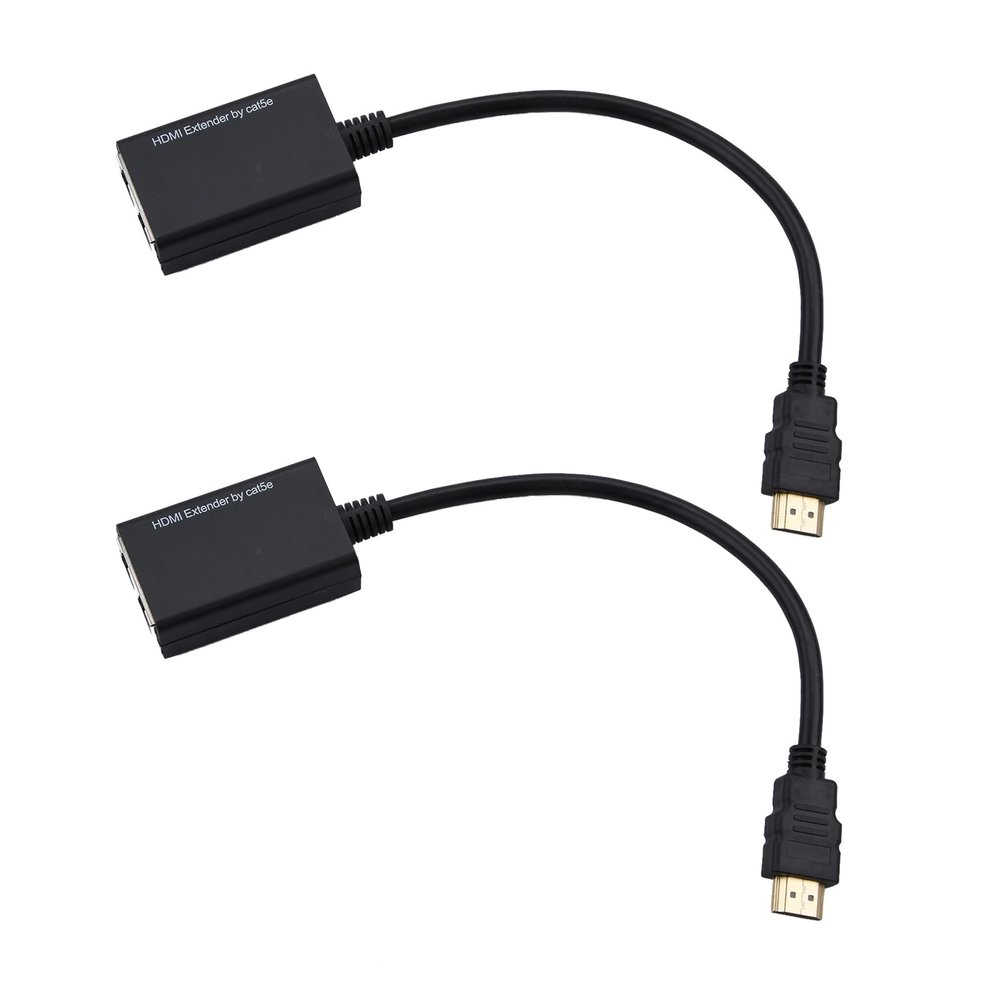 ZEZEFUFU HD Extender Over Cat 5e/6 HD Repeater 1080p Audio Video Up to 98ft Support Laptop DVD TV Accessory