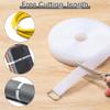 1" x32Ft Hook and Loop Straps with 50 Metal Buckles, Adjustable Fastening Cable Straps, Free Cut Length, Reusable Nylon Cable Ties for Organizer or Storage, White view 4