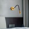 Luocute LED Wall Mount Reading Light, Modern Flexible Gooseneck Wall Lamp 3W 200 Aluminum Hardwired with 360 Adjustable Arm, for Bedroom Headboard Dorm Sofa view 2