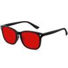 WINTOO Red Lens Glasses Blue Light Glasses Men Women - 99.9% Blue Green Blocking for Computer, Gaming, TV, Phone Screens view 1